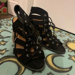 High Heels Corset Black Hot Fashion Shoes